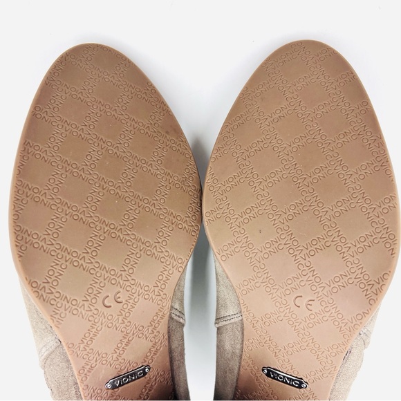 Vionic Sterling Taupe Suede Side Zip Booties Size 8 - Picture 8 of 12
